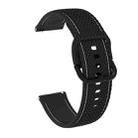 20mm For Samsung Galaxy Watch Active 2 Two-color Stitching Silicone Watch Band(Black+White Line) - 1