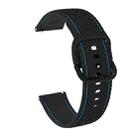 20mm For Samsung Galaxy Watch Active 2 Two-color Stitching Silicone Watch Band(Black+Blue Line) - 1