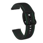 20mm For Samsung Galaxy Watch Active 2 Two-color Stitching Silicone Watch Band(Black+Green Line) - 1