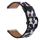 22mm For Xiaomi Haylou RT RS3 LS04 / LS05S Universal Printed Leather Watch Band(Purple Leopard) - 1