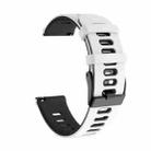 20mm For Garmin Vivoactive 3 / Venu Universal Two-color Silicone Watch Band(White Black) - 1