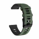 20mm For Garmin Vivoactive 3 / Venu Universal Two-color Silicone Watch Band(Army Green Black) - 1