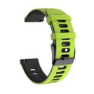 20mm For Garmin Vivoactive 3 / Venu Universal Two-color Silicone Watch Band(Green Black) - 1