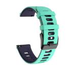 20mm For Garmin Vivoactive 3 / Venu Universal Two-color Silicone Watch Band(Green Blue) - 1