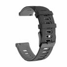 22mm For Garmin Vivoactive 4 / Venu 2 Universal Two-color Silicone Watch Band(Black Grey) - 1