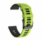 22mm For Garmin Vivoactive 4 / Venu 2 Universal Two-color Silicone Watch Band(Green Black) - 1