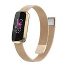 For Fitbit Luxe Special Edition Milanese Metal Magnetic Watch Band(Champagne Gold) - 1