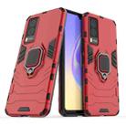 For vivo V21e 5G PC + TPU Shockproof Protective Case with Magnetic Ring Holder(Red) - 1