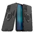 For vivo V21e PC + TPU Shockproof Protective Case with Magnetic Ring Holder(Black) - 1