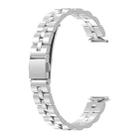 For Fitbit Luxe Special Edition Three-beads Stainless Steel Flat Buckle Watch Band(Silver) - 1