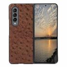 For Samsung Galaxy Z Fold3 5G Ostrich Skin Texture Shockproof Protective Leather Case(Brown) - 1