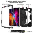 For iPad Pro 11 2022 / 2021 / 2020 / 2018 / Air 2020 10.9 Contrast Color Robot Shockproof Silicone PC Tablet Case with Holder & Shoulder Strap(Black) - 4