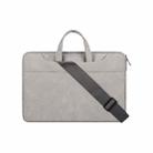 ST06SDJ Frosted PU Business Laptop Bag with Detachable Shoulder Strap, Size:14.1-15.4 inch(Light Gray) - 1