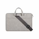 ST06SDJ Frosted PU Business Laptop Bag with Detachable Shoulder Strap, Size:15.6 inch(Light Gray) - 1