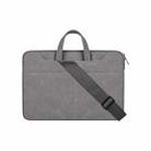 ST06SDJ Frosted PU Business Laptop Bag with Detachable Shoulder Strap, Size:15.6 inch(Dark Gray) - 1