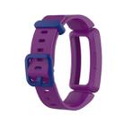 Smart Watch Silicon Watch Band for Fitbit Inspire HR(Dark Purple + Dark Blue Buckle) - 1