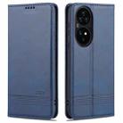 For Huawei P50 AZNS Magnetic Calf Texture Horizontal Flip Leather Case with Card Slots & Holder & Wallet(Dark Blue) - 1