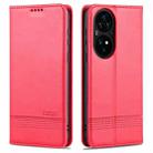 For Huawei P50 Pro AZNS Magnetic Calf Texture Horizontal Flip Leather Case with Card Slots & Holder & Wallet(Red) - 1