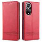 For Honor 50 AZNS Magnetic Calf Texture Horizontal Flip Leather Case with Card Slots & Holder & Wallet(Red) - 1