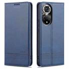 For Honor 50 Pro AZNS Magnetic Calf Texture Horizontal Flip Leather Case with Card Slots & Holder & Wallet(Dark Blue) - 1