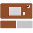 ZD02 Double-sided PU Mouse Pad Table Mat, Size: 100 x 44cm(Cowhide Yellow+Gray) - 1