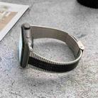 Small Waist Steel Watch Band For Apple Watch Series 9&8&7 41mm / SE 3&SE 2&6&SE&5&4 40mm / 3&2&1 38mm(Silver Black) - 1