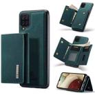 For Samsung Galaxy A12 5G DG.MING M1 Series 3-Fold Multi Card Wallet  Back Cover Shockproof Case with Holder Function(Green) - 1