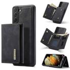 For Samsung Galaxy S21 FE DG.MING M1 Series 3-Fold Multi Card Wallet  Back Cover Shockproof Case with Holder Function(Black) - 1