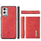 For OnePlus 9 Pro DG.MING M1 Series 3-Fold Multi Card Wallet  Back Cover Shockproof Case with Holder Function(Red) - 2