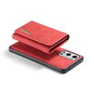 For OnePlus 9 Pro DG.MING M1 Series 3-Fold Multi Card Wallet  Back Cover Shockproof Case with Holder Function(Red) - 5