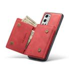 For OnePlus 9 Pro DG.MING M1 Series 3-Fold Multi Card Wallet  Back Cover Shockproof Case with Holder Function(Red) - 6