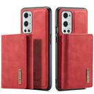 For OnePlus 9 Pro DG.MING M1 Series 3-Fold Multi Card Wallet  Back Cover Shockproof Case with Holder Function(Red) - 8