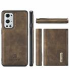 For OnePlus 9 Pro DG.MING M1 Series 3-Fold Multi Card Wallet  Back Cover Shockproof Case with Holder Function(Coffee) - 2