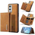For OnePlus 9 Pro DG.MING M1 Series 3-Fold Multi Card Wallet  Back Cover Shockproof Case with Holder Function(Brown) - 1