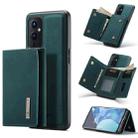 For OnePlus 9 (EU/NA) DG.MING M1 Series 3-Fold Multi Card Wallet  Back Cover Shockproof Case with Holder Function(Green) - 1