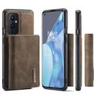 For OnePlus 9 (EU/NA) DG.MING M1 Series 3-Fold Multi Card Wallet  Back Cover Shockproof Case with Holder Function(Coffee) - 8