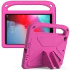 Handle Portable EVA Shockproof Anti Falling Protective Case with Triangle Holder For iPad mini 5 / 4 / 3 / 2 / 1 (Rose Red) - 1