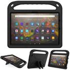 For Amazon Fire HD 10 2021 Handle Portable EVA Shockproof Anti Falling Protective Case with Triangle Holder(Black) - 1