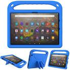 For Amazon Fire HD 10 2021 Handle Portable EVA Shockproof Anti Falling Protective Case with Triangle Holder(Blue) - 1