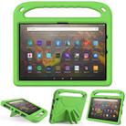 For Amazon Fire HD 10 2021 Handle Portable EVA Shockproof Anti Falling Protective Case with Triangle Holder(Green) - 1