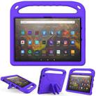 For Amazon Fire HD 10 2021 Handle Portable EVA Shockproof Anti Falling Protective Case with Triangle Holder(Purple) - 1