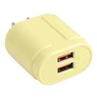 13-22 2.1A Dual USB Macarons Travel Charger, US Plug(Yellow) - 1