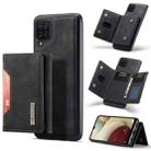 For Samsung Galaxy A12 5G DG.MING M2 Series 3-Fold Multi Card Bag Back Cover Shockproof Case with Wallet & Holder Function(Black) - 1