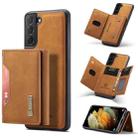 For Samsung Galaxy S21 DG.MING M2 Series 3-Fold Multi Card Bag Back Cover Shockproof Case with Wallet & Holder Function(Brown) - 1