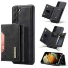 For Samsung Galaxy S21+ DG.MING M2 Series 3-Fold Multi Card Bag Back Cover Shockproof Case with Wallet & Holder Function(Black) - 1