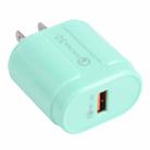 13-3 QC3.0 Single USB Interface Macarons Travel Charger, US Plug(Green) - 1