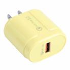 13-3 QC3.0 Single USB Interface Macarons Travel Charger, US Plug(Yellow) - 1
