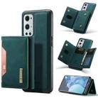 For OnePlus 9 Pro DG.MING M2 Series 3-Fold Multi Card Bag Back Cover Shockproof Case with Wallet & Holder Function(Green) - 1