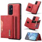 For OnePlus 9 (EU/NA) DG.MING M2 Series 3-Fold Multi Card Bag Back Cover Shockproof Case with Wallet & Holder Function(Red) - 1