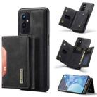 For OnePlus 9 (EU/NA) DG.MING M2 Series 3-Fold Multi Card Bag Back Cover Shockproof Case with Wallet & Holder Function(Black) - 1